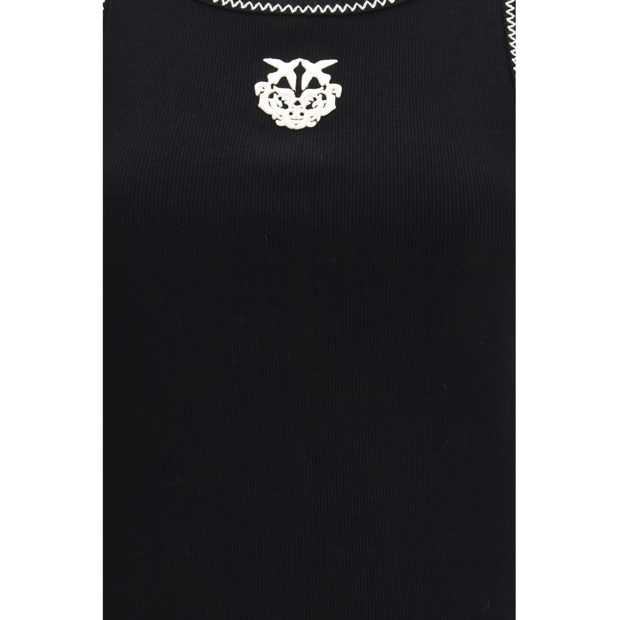 Black Cotton Sleeveles T-Shirt