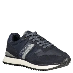 Blue Polyurethane Men Sneaker