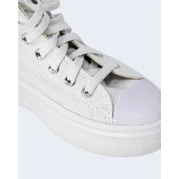 White Cotton High Top Sneakers