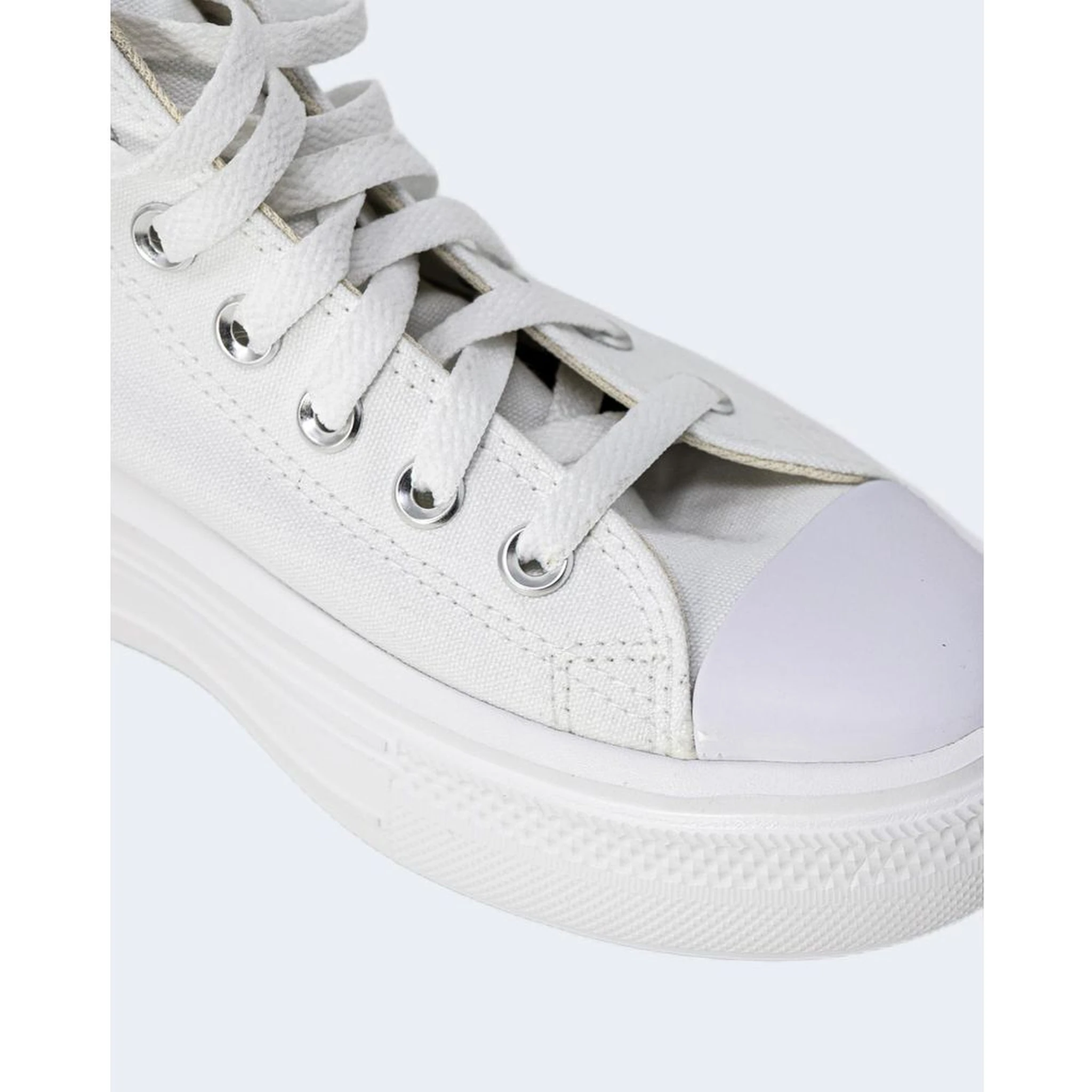 White Cotton High Top Sneakers