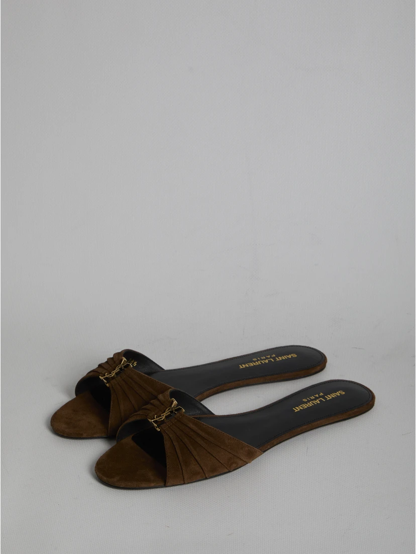 Babylone slide sandals in suede