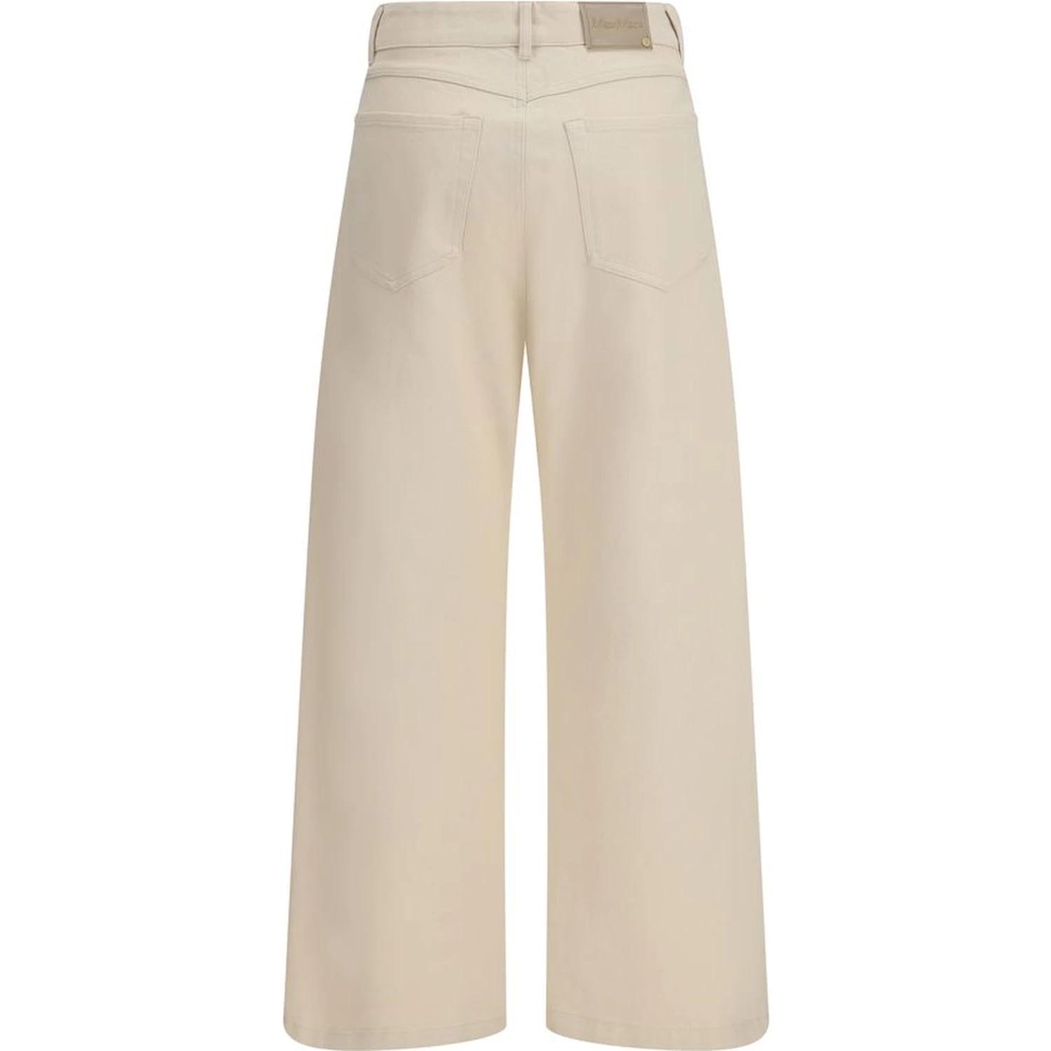 Beige Cotton Casual Pants