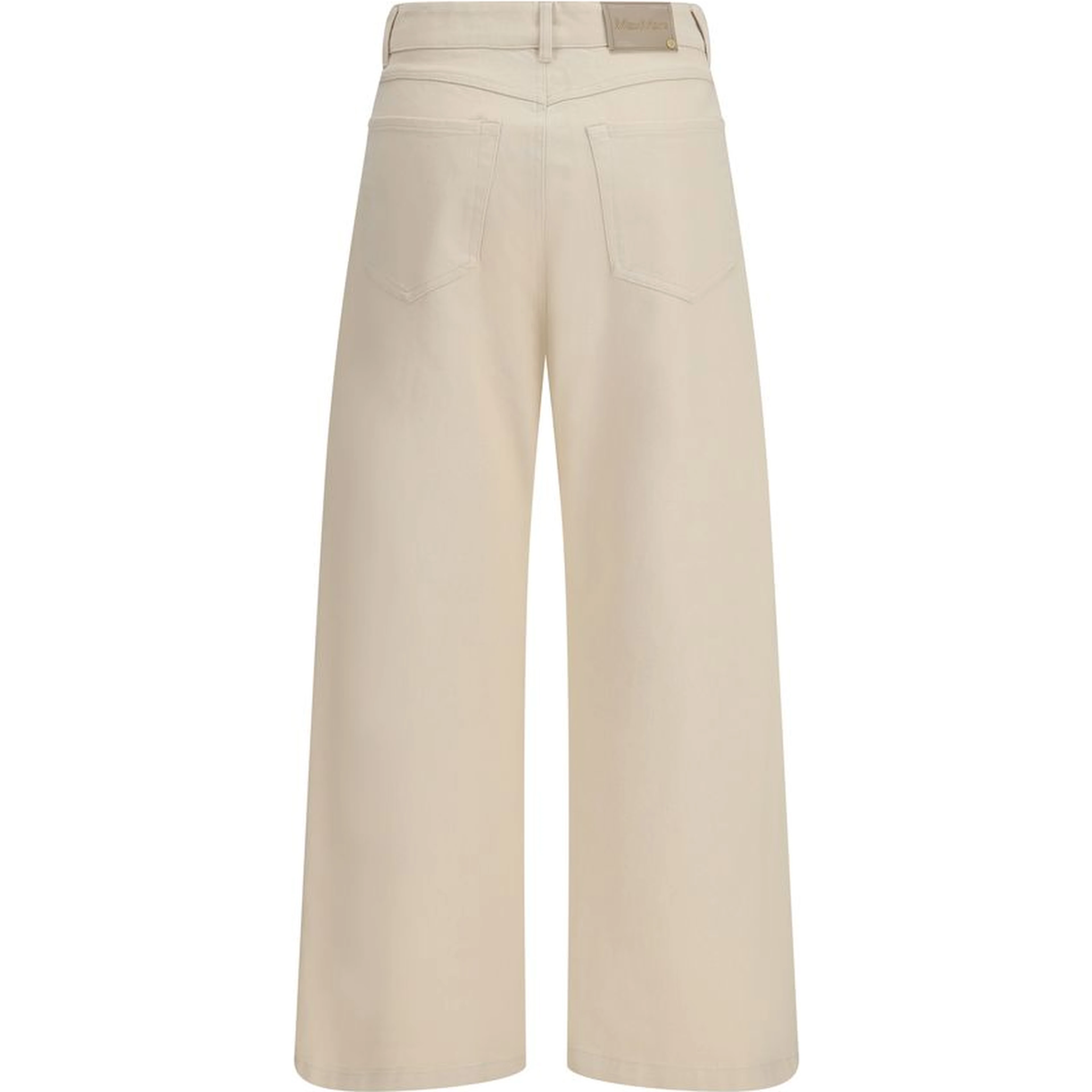 Beige Cotton Casual Pants