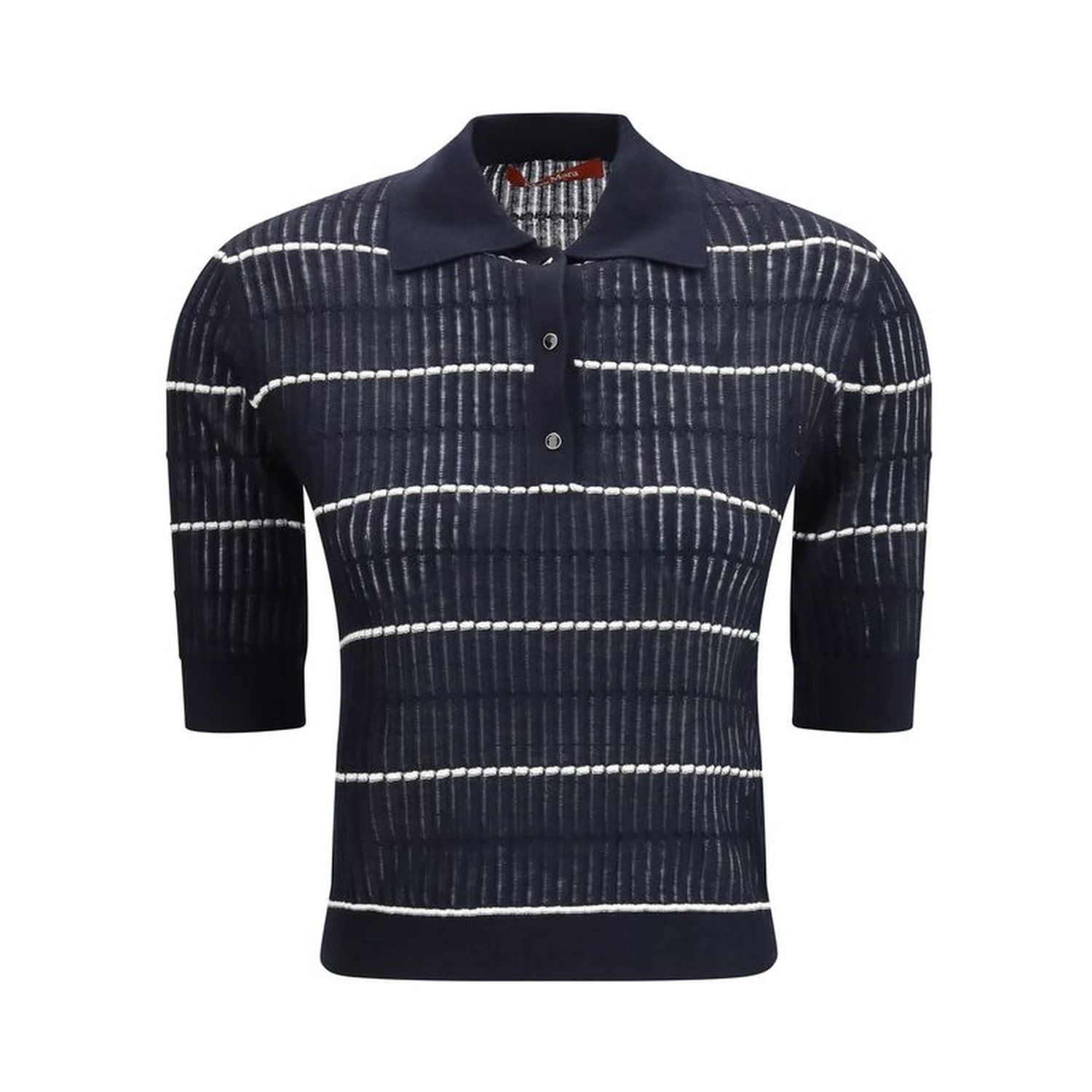 Blue Silk Polo Shirt