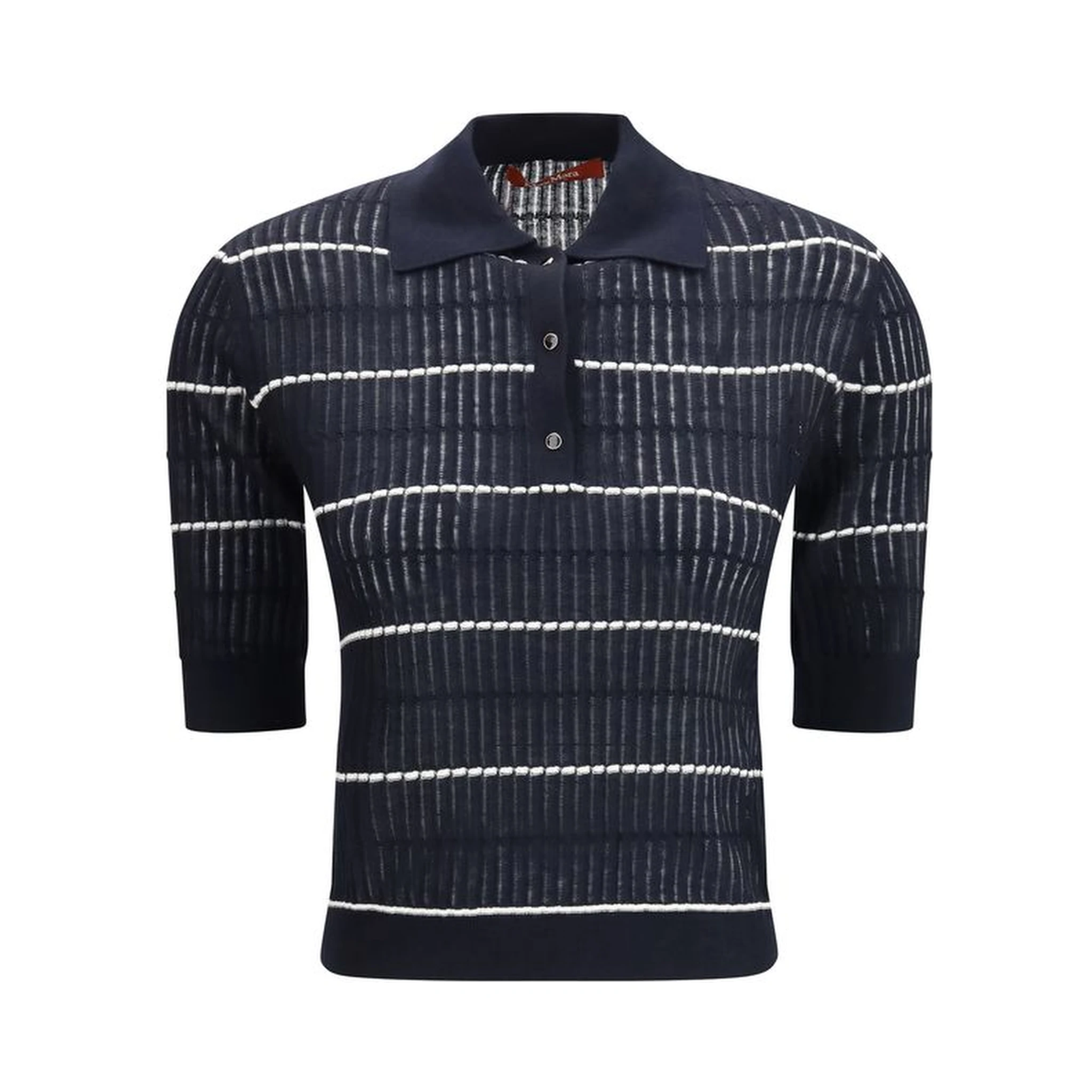 Blue Silk Polo Shirt