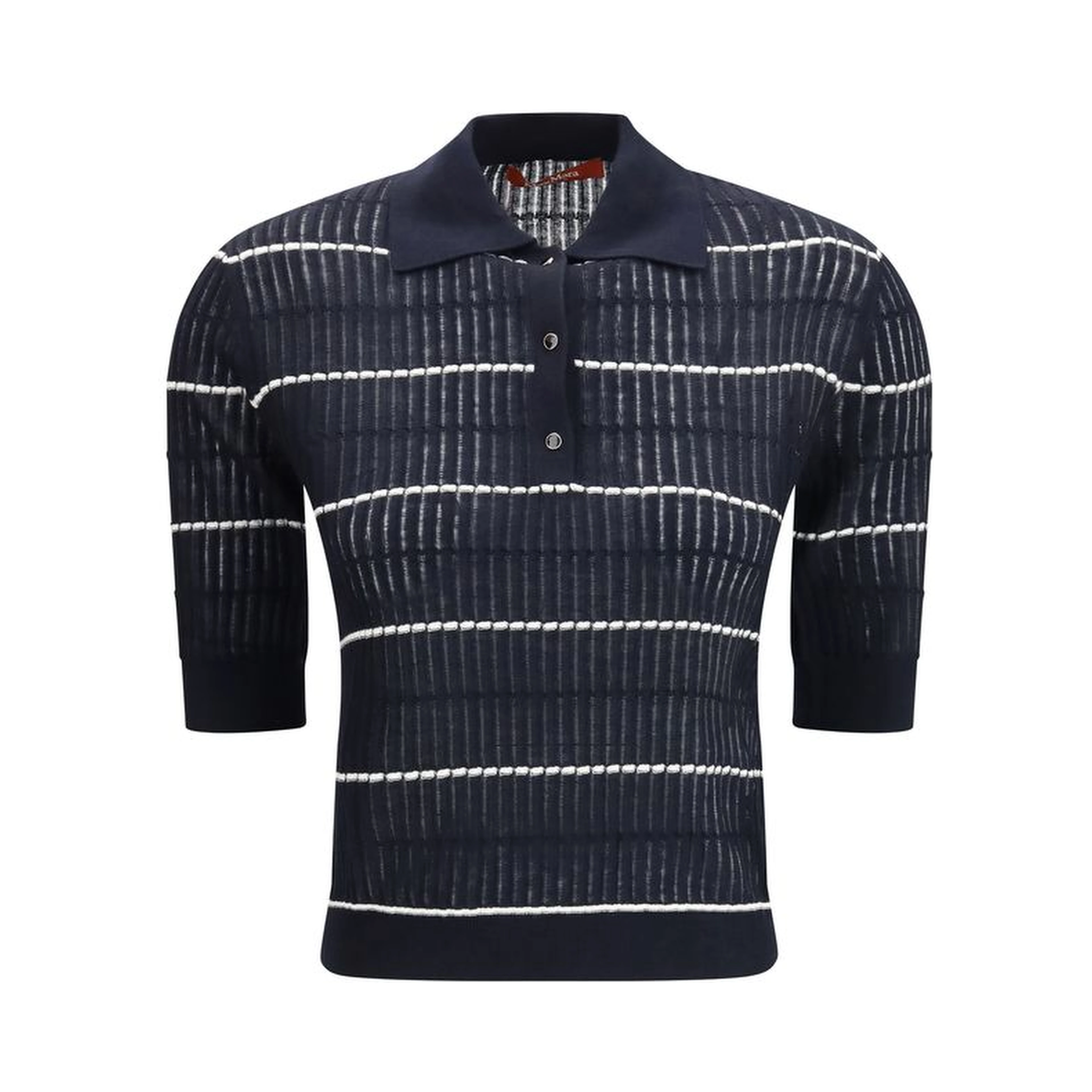 Blue Silk Polo Shirt