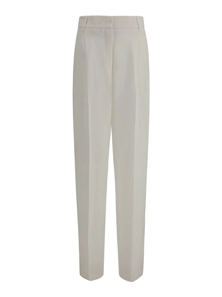 White Linen Casual Pants