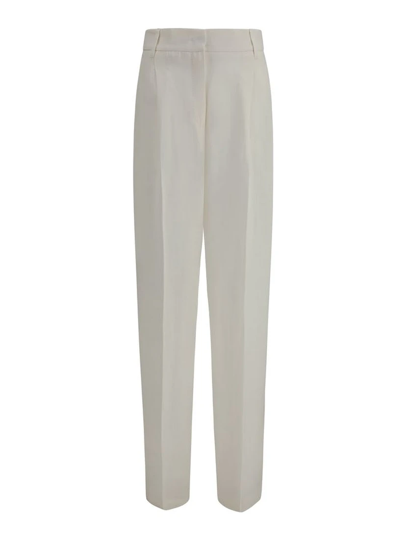 White Linen Casual Pants