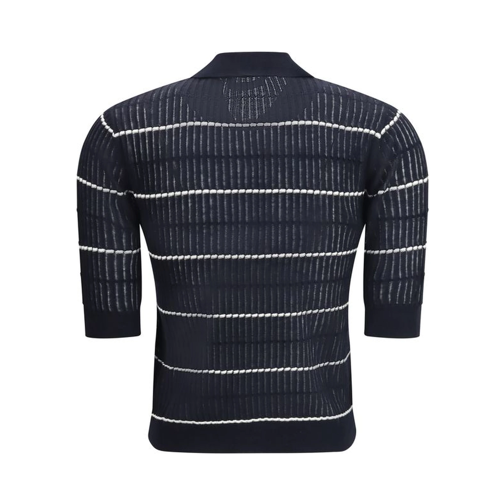 Blue Silk Polo Shirt