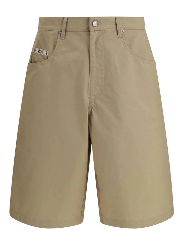 Beige Cotton Bermuda Shorts