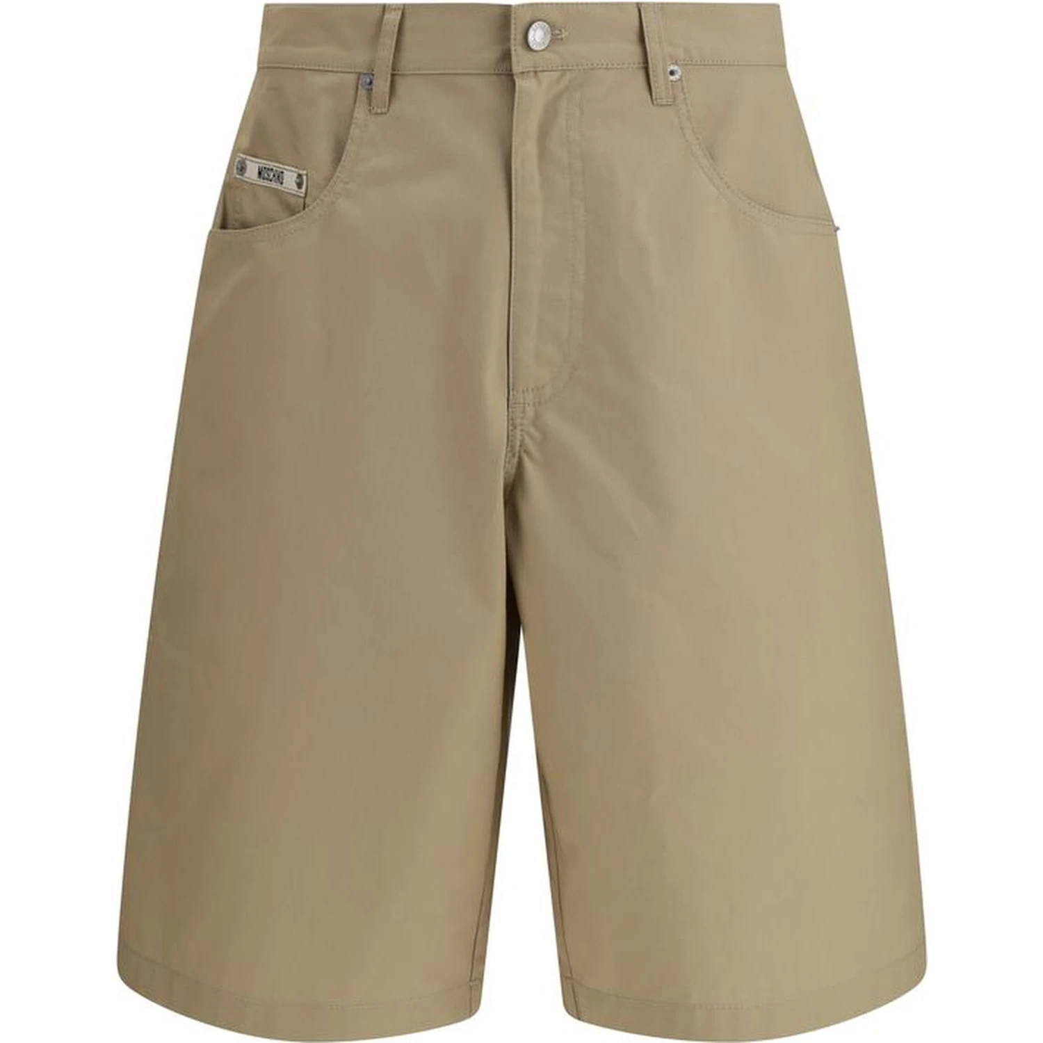 Beige Cotton Bermuda Shorts