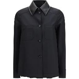 Black Polyester Trench Coat