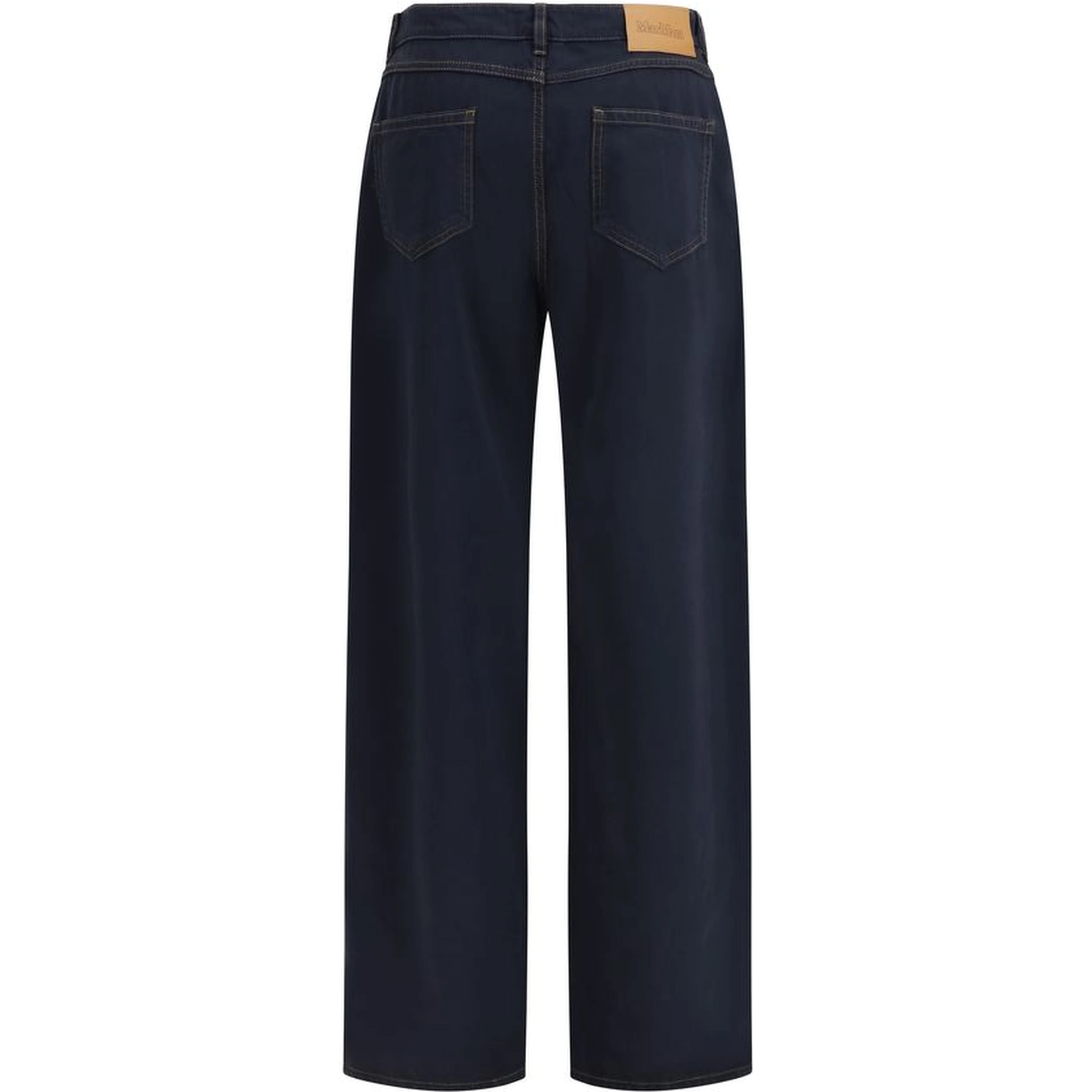 Blue Cotton Casual Pants