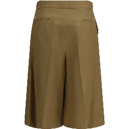 Bicolor Linen Bermuda Shorts