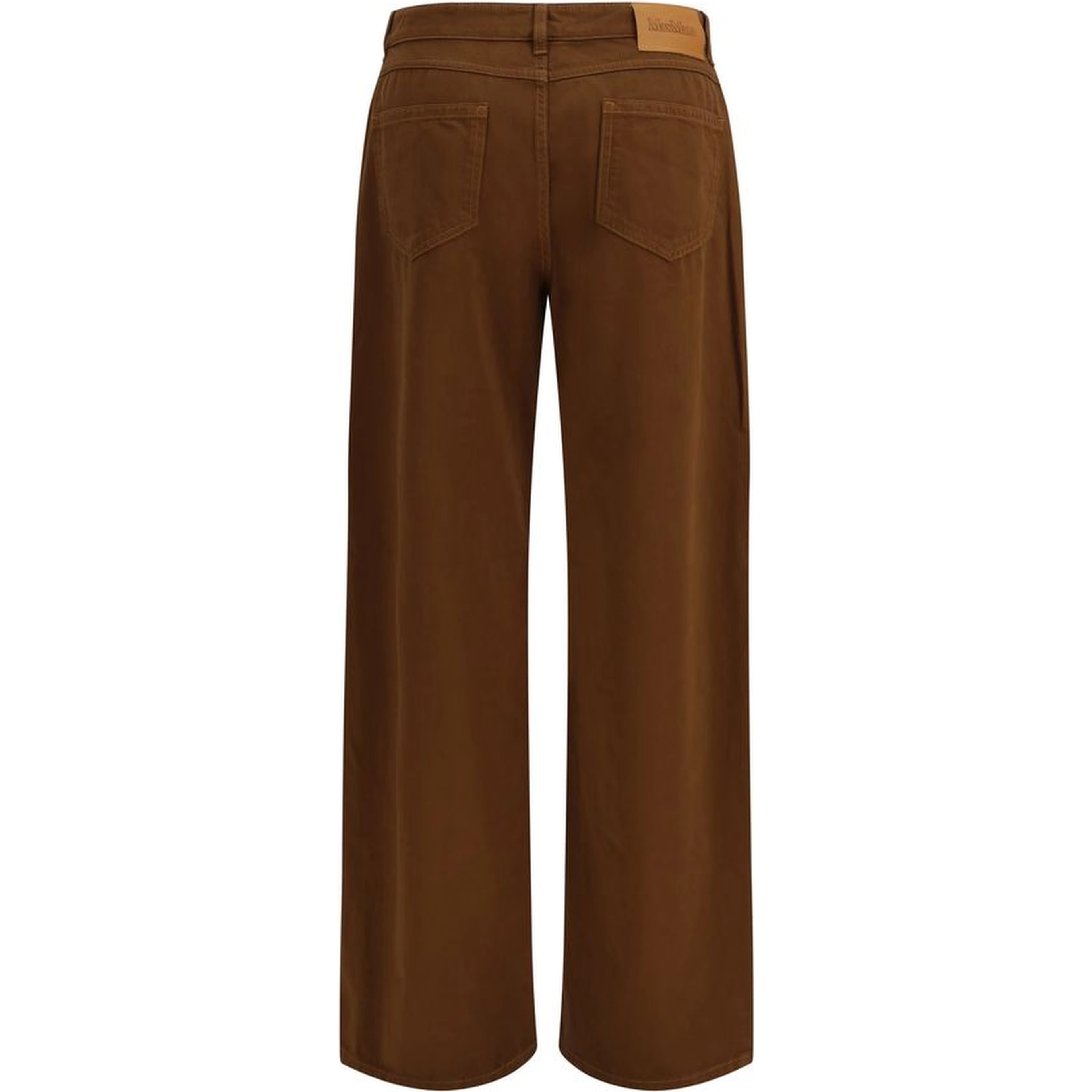 Brown Cotton Casual Pants