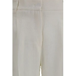 White Linen Casual Pants