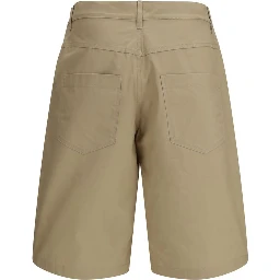 Beige Cotton Bermuda Shorts
