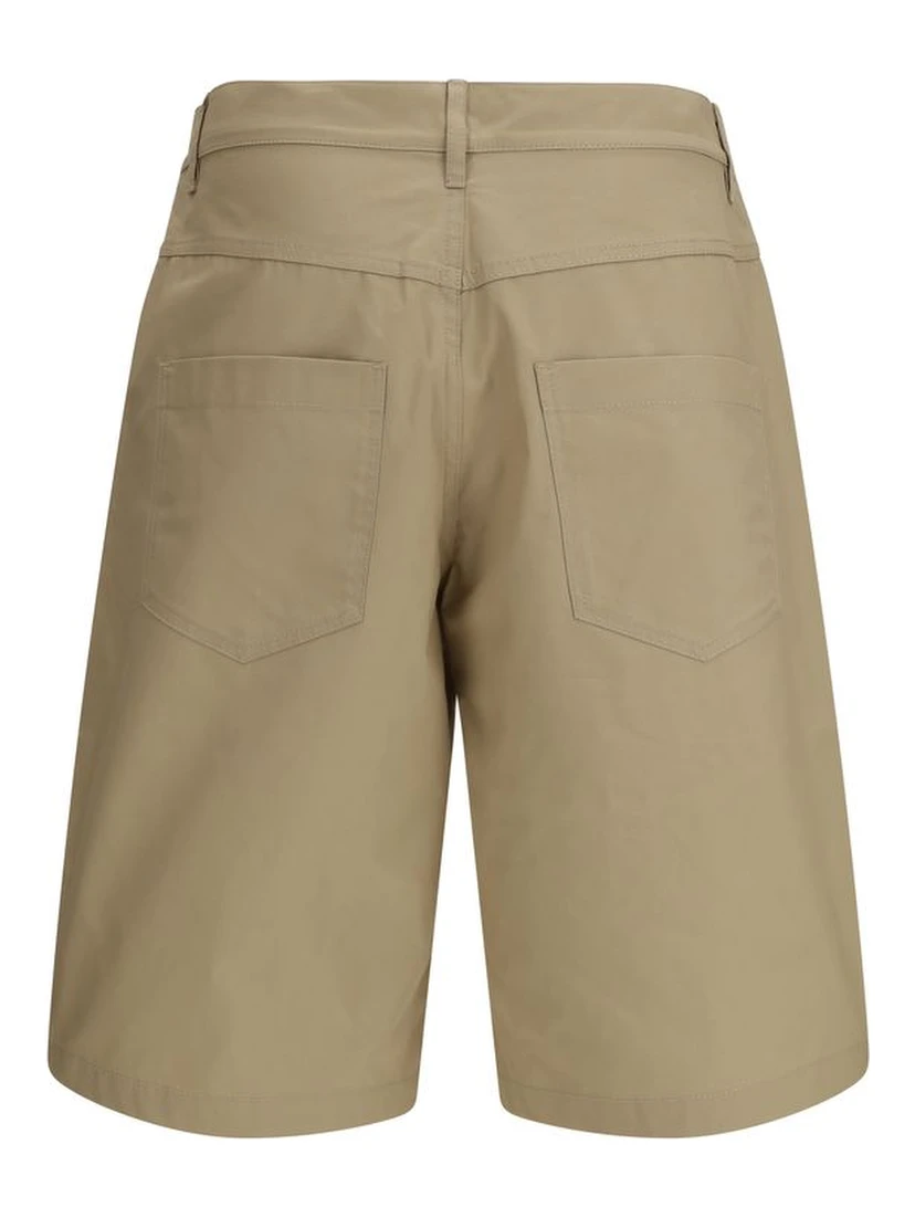 Beige Cotton Bermuda Shorts