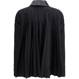 Black Polyester Trench Coat