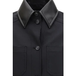 Black Polyester Trench Coat