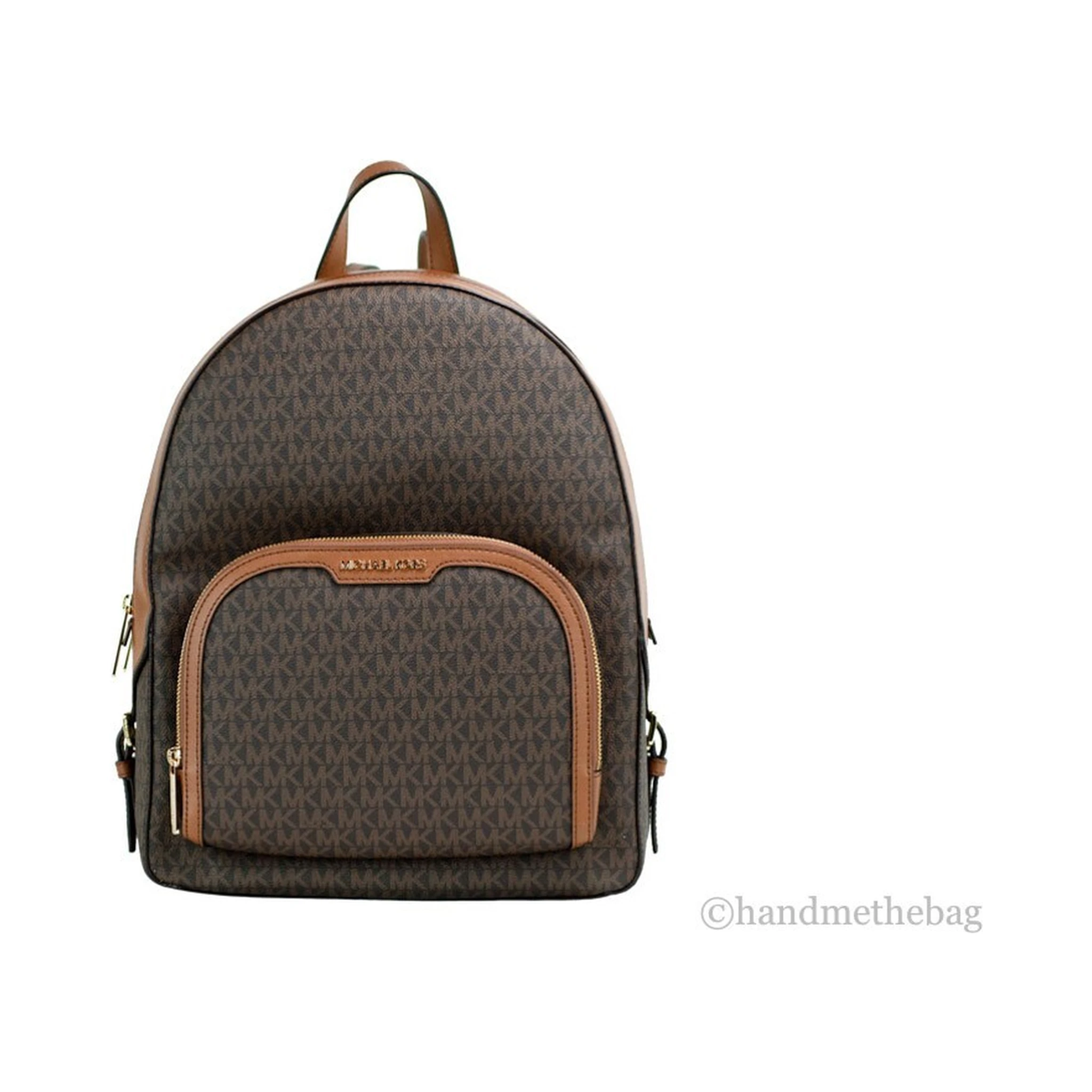 Michael Kors Jaycee Large Brown Signature PVC Shoulder Backpack Bookbag