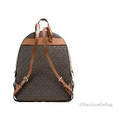 Michael Kors Jaycee Large Brown Signature PVC Shoulder Backpack Bookbag