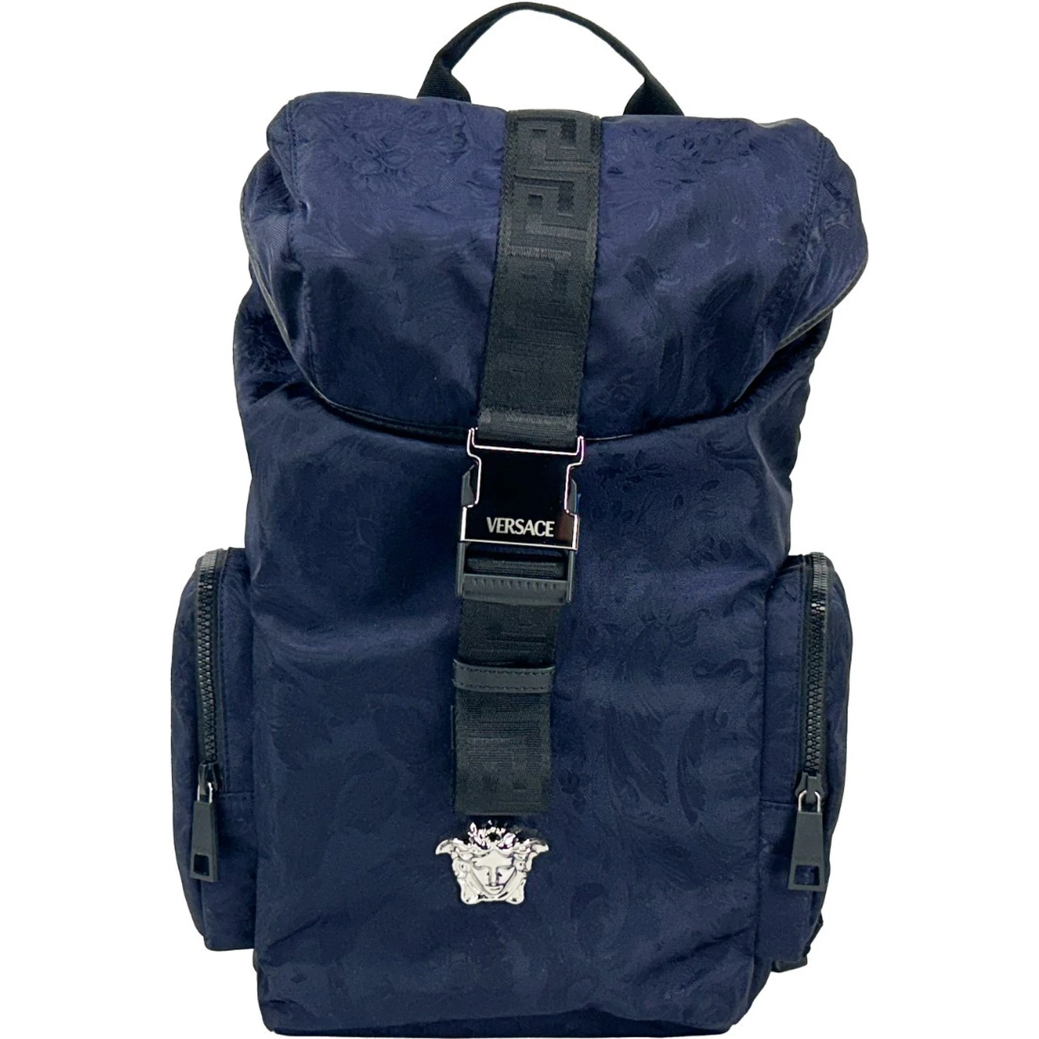 Versace Medusa Nylon Buckle Drawstring Backpack Bag