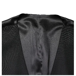 Black Wool Single Breasted Men Waistcoat Vest