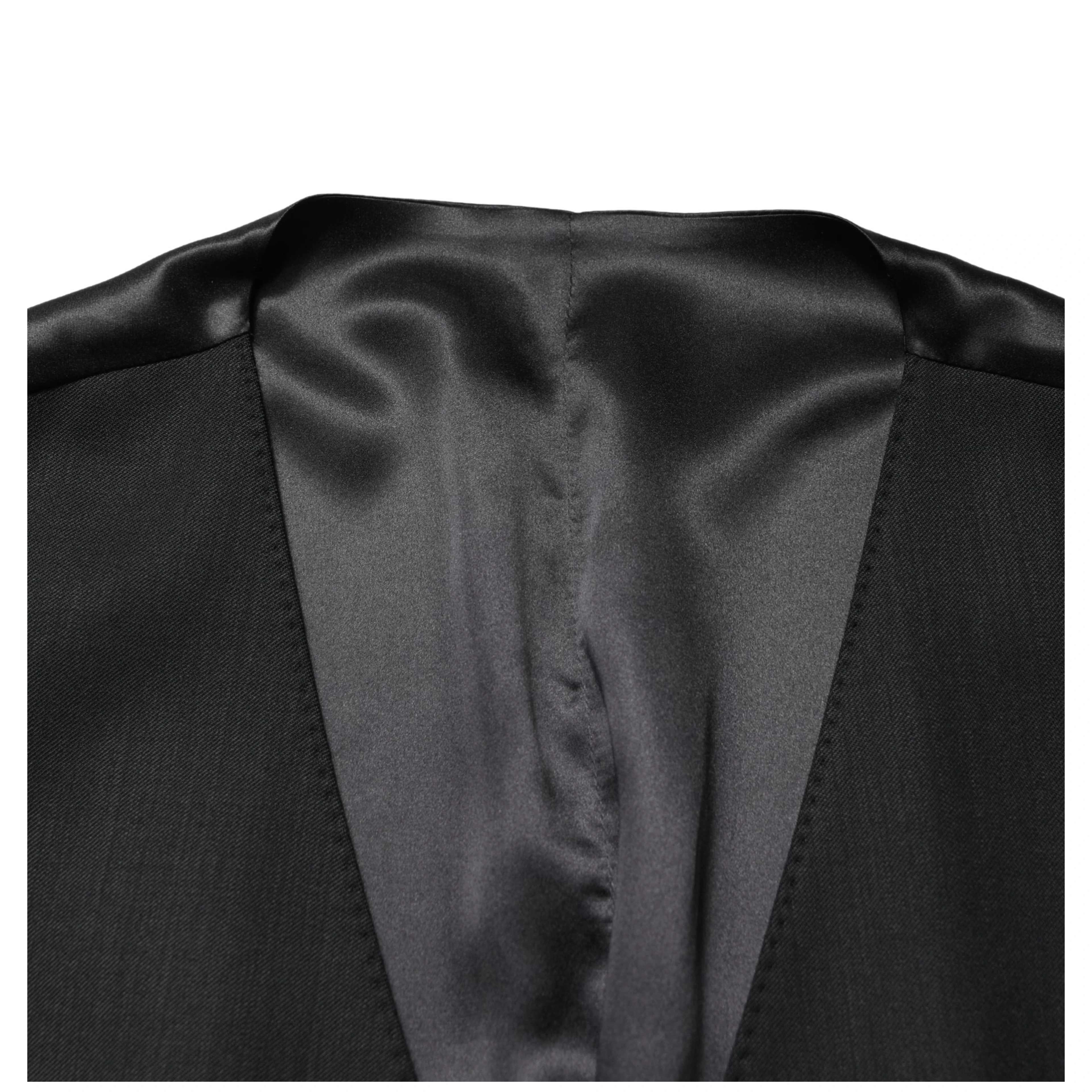 Black Wool Single Breasted Men Waistcoat Vest