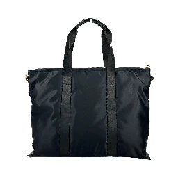 Versace Black Nylon Fabric La Medusa Shoulder Tote Bag