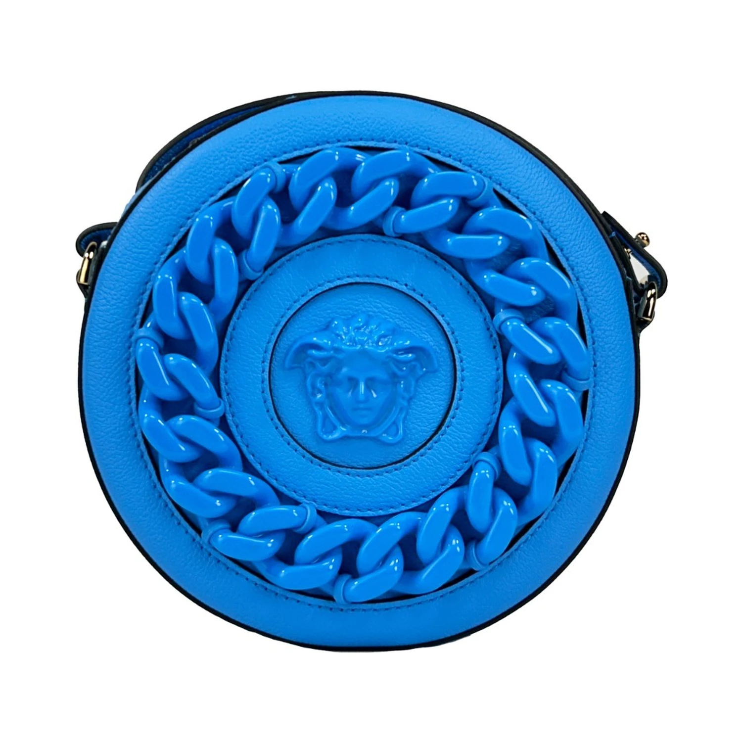 Versace Round Disco Leather Camera Case Crossbody Bag
