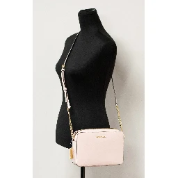 Michael Kors Adult Saffiano Leather East West Crossbody Handbag With 2 Slit Pockets, Blush
