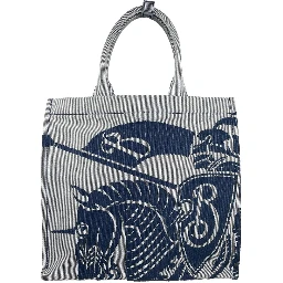 Burberry Navy EKD Canvas Tote Bag With Coin Pouch