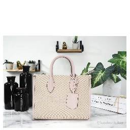 Michael Kors Mirella Small Powder Blush Canvas Shopper Crossbody Handbag Purse