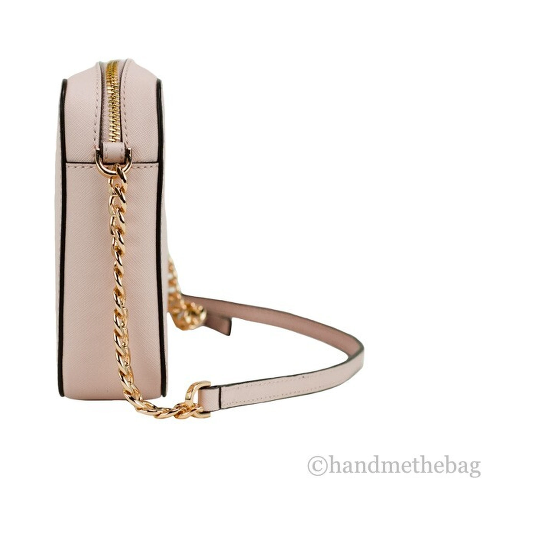 Michael Kors Adult Saffiano Leather East West Crossbody Handbag With 2 Slit Pockets, Blush