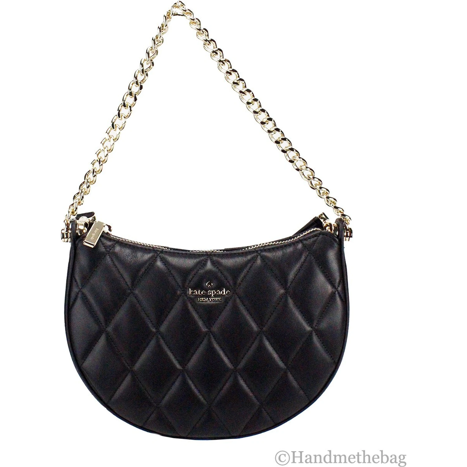 Kate Spade Carey Small Black Quilted Leather Zip Top Crossbody Bag