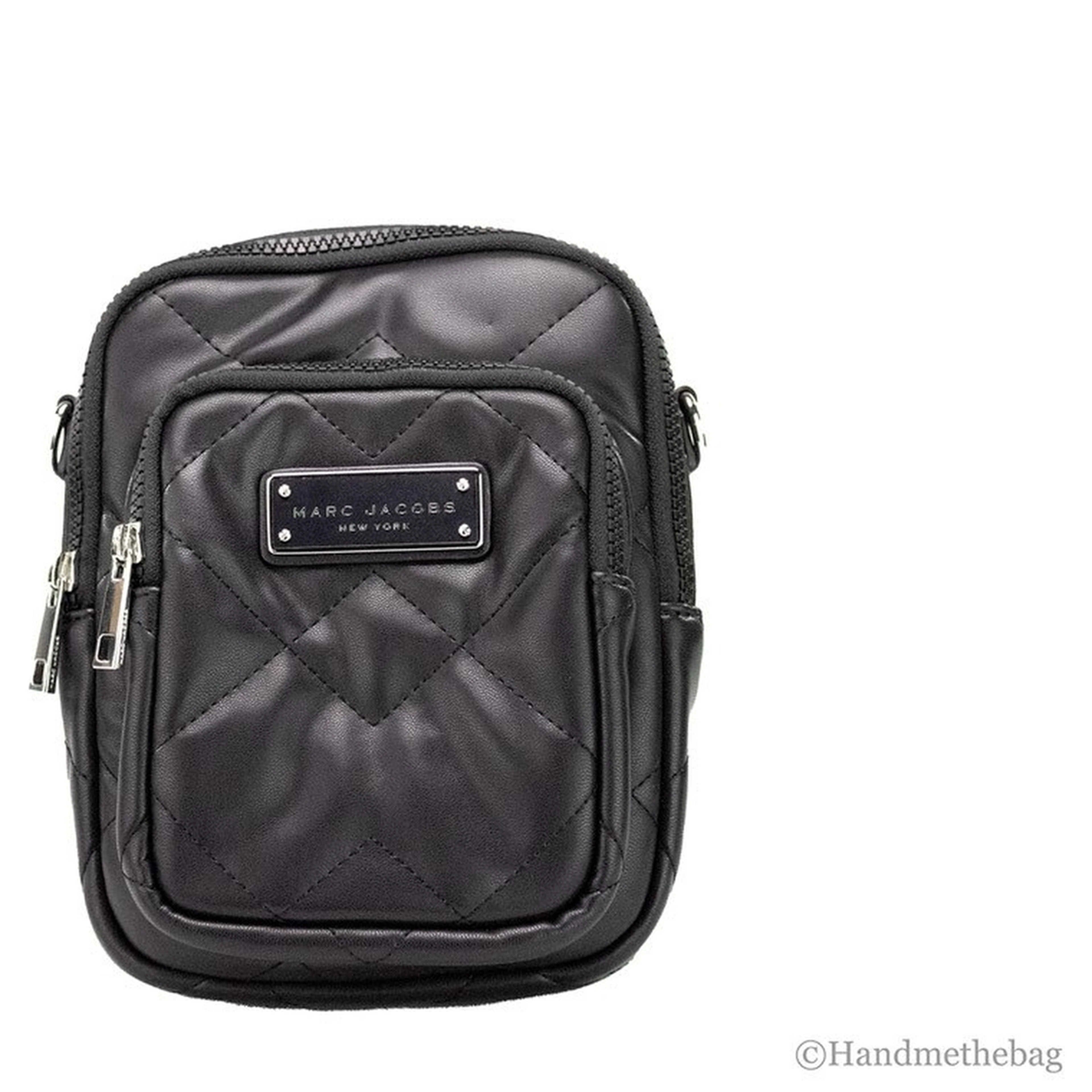 Marc Jacobs Pillow Small Black Quilted Smooth Leather Crossbody Handbag Purse