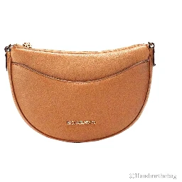 Michael Kors Dover Small Luggage Pebbled Leather Half Moon Crossbody Bag Purse