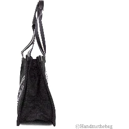 Marc Jacobs Medium Black Canvas Fabric Shoulder Convertible Tote Purse Bag