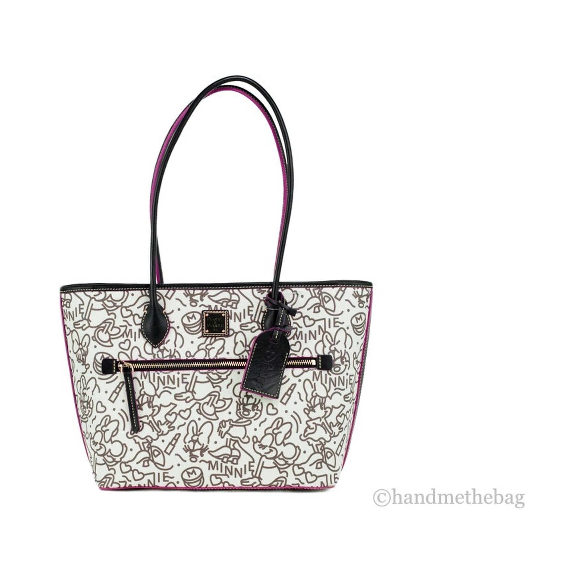 Dooney & Bourke Disney Medium Minnie Mouse Line Art Coated Cotton Tote Handbag