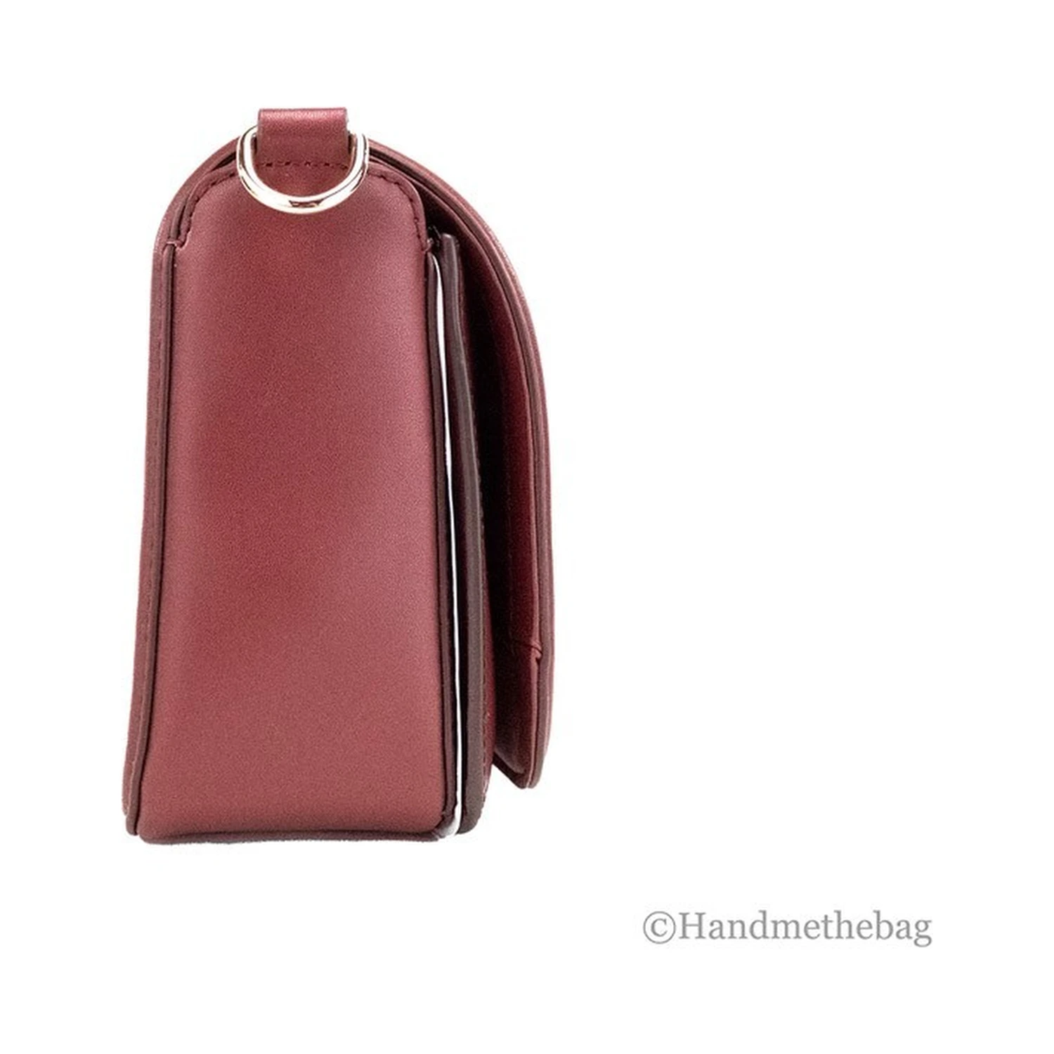 Marc Jacobs Medium Metal Signet Syrah Smooth Leather Flap Crossbody Purse Bag
