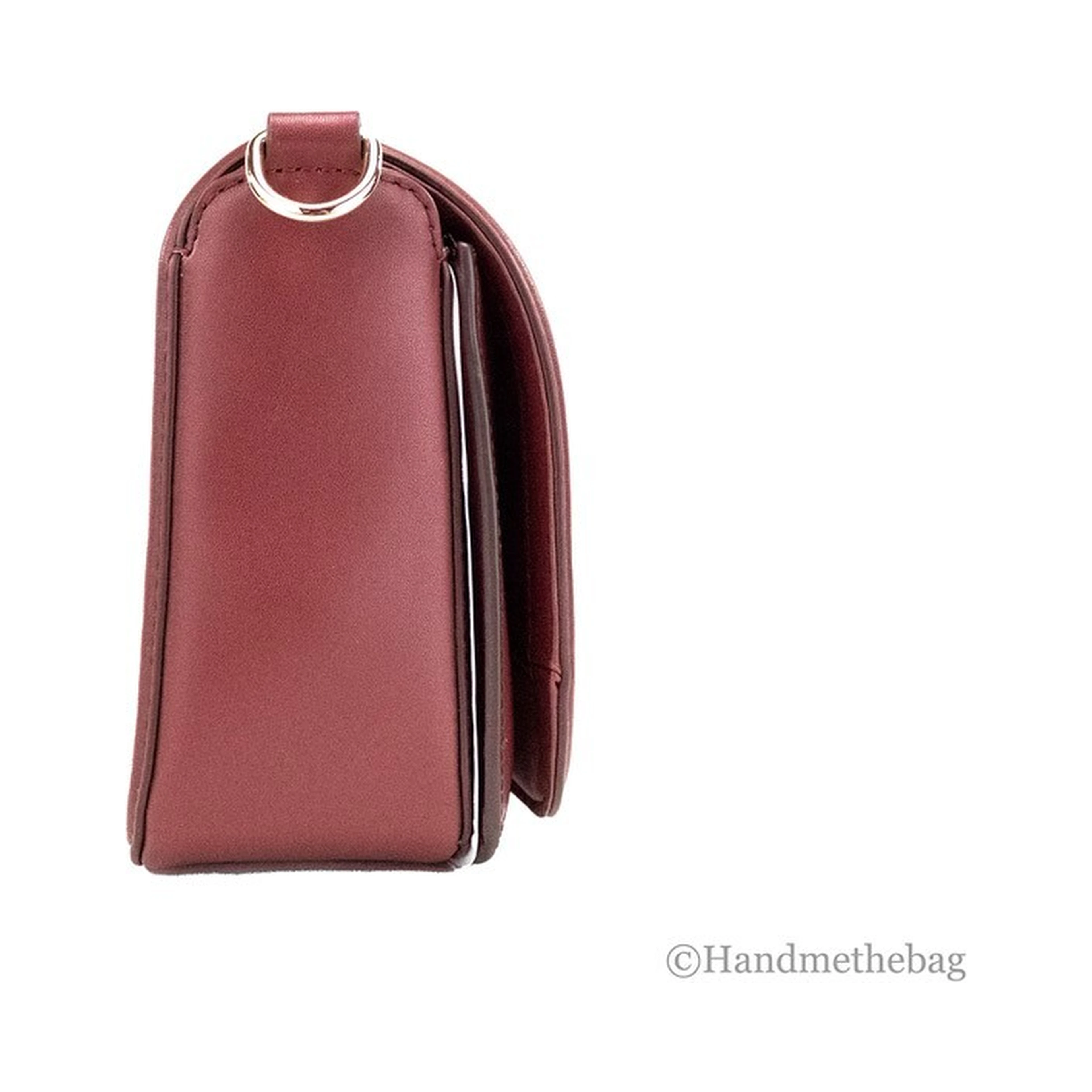 Marc Jacobs Medium Metal Signet Syrah Smooth Leather Flap Crossbody Purse Bag