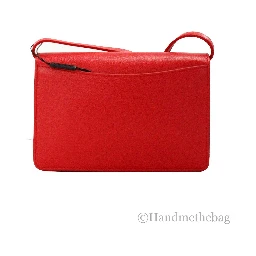 Burberry Hampshire Small Red Embossed Logo Smooth Leather Crossbody Bag