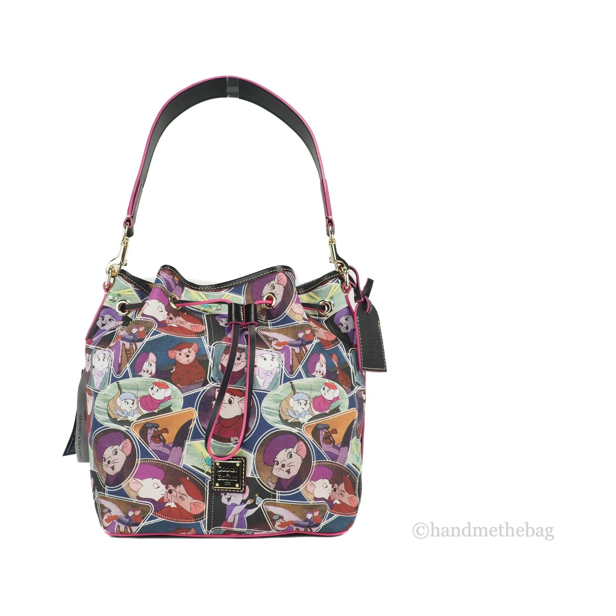 Dooney & Bourke Disney Rescuers Drawstring Bucket Shoulder Bag