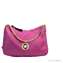Versace Small Dahlia Nylon Fabric Medusa Pendant Crossbody Shoulder Purse Bag