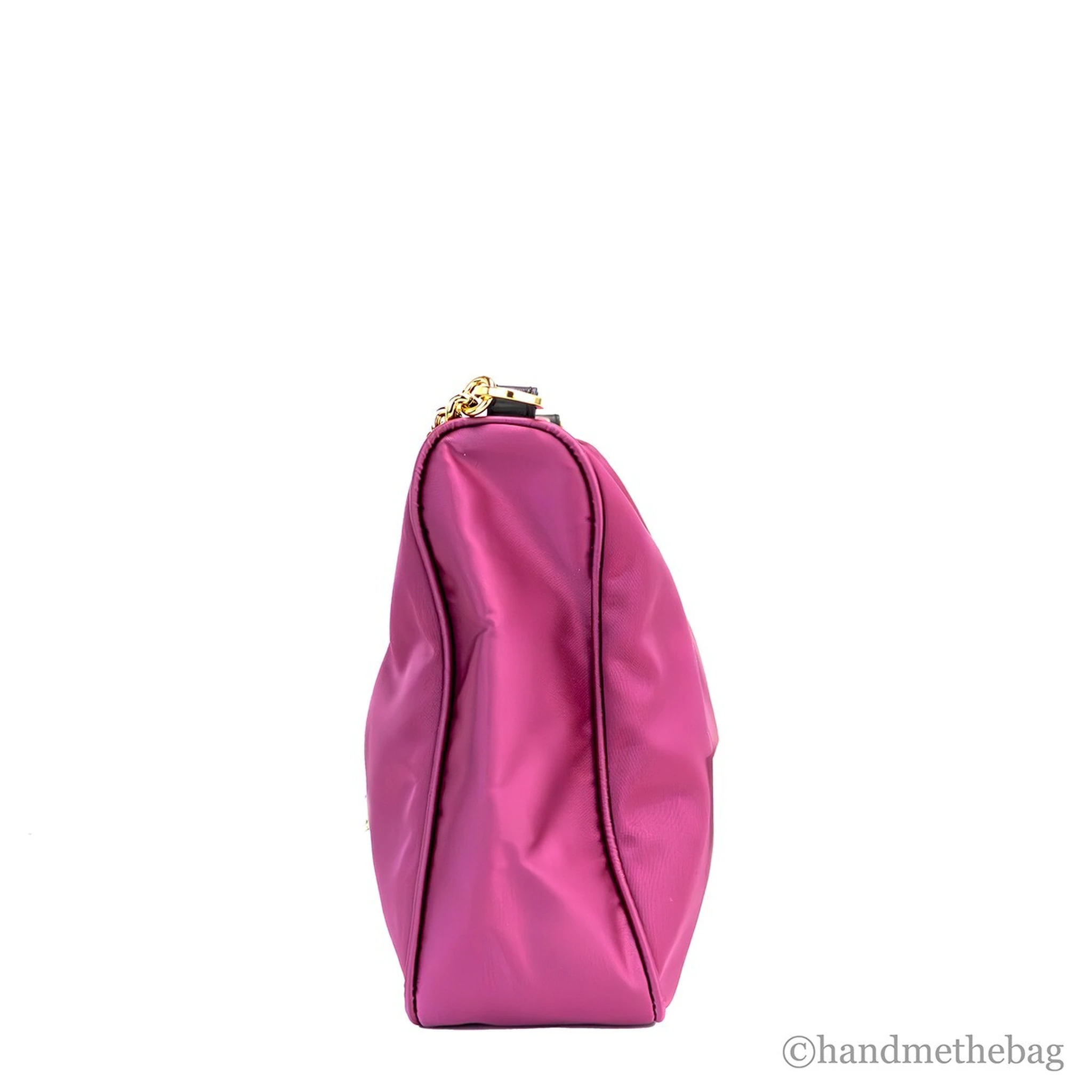 Versace Small Dahlia Nylon Fabric Medusa Pendant Crossbody Shoulder Purse Bag
