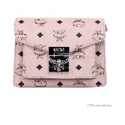 MCM Signature Patricia Leather Mini Flap Lock Crossbody Bag