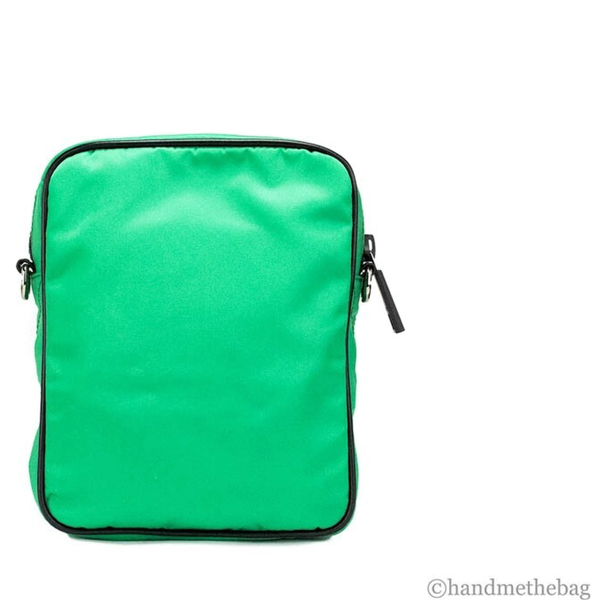Versace Small Bright Green Nylon Fabric Medusa Crossbody Messenger Bag Purse