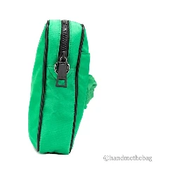 Versace Small Bright Green Nylon Fabric Medusa Crossbody Messenger Bag Purse
