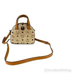 MCM Half Moon Mini Round Top Tote Crossbody Bag